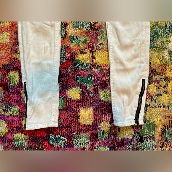 Rag & Bone Black Zippers on White Skinny Jeans Size 25 - Picture 5 of 7